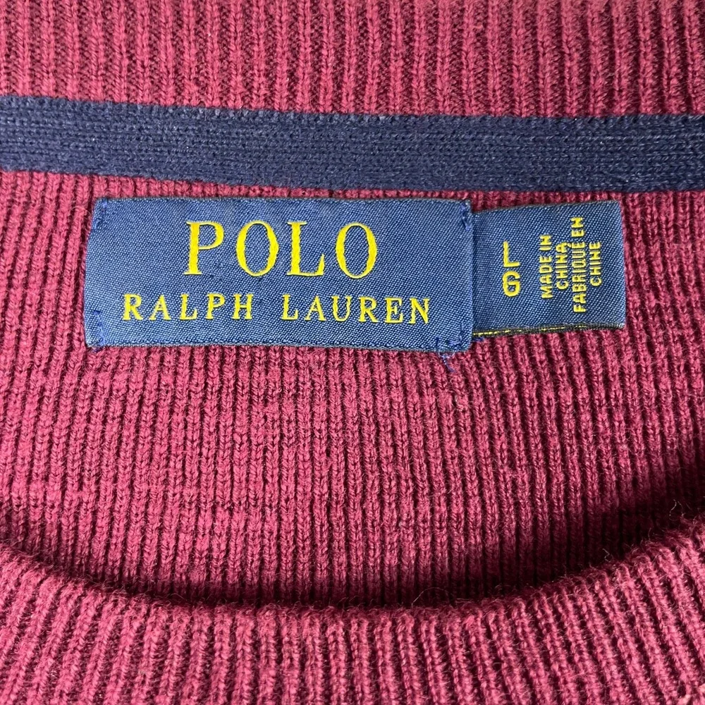Polo Ralph Lauren Sweatshirt Mens L Burgundy 1967 Athl Dept Ribbed Crew Neck